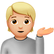 💁🏼 Emoji Persona De Mostrador De Información: Tono De Piel Claro Medio en Apple iOS 16.4.