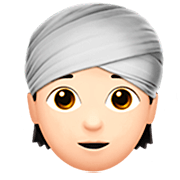 👳🏻 Emoji Persona Con Turbante: Tono De Piel Claro en Apple iOS 16.4.