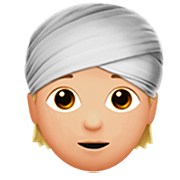 👳🏼 Emoji Person mit Turban: mittelhelle Hautfarbe Apple iOS 16.4.