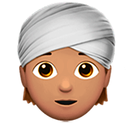 👳🏽 Emoji Person mit Turban: mittlere Hautfarbe Apple iOS 16.4.