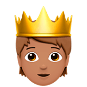 Emoji 🫅🏽 Persona Con La Corona: Carnagione Olivastra su Apple iOS 16.4.