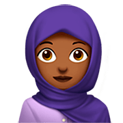 🧕🏾 Emoji Mujer Con Hiyab: Tono De Piel Oscuro Medio en Apple iOS 16.4.