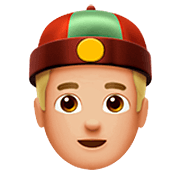 👲🏼 Emoji Hombre Con Gorro Chino: Tono De Piel Claro Medio en Apple iOS 16.4.
