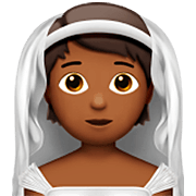 👰🏾 Emoji Person mit Schleier: mitteldunkle Hautfarbe Apple iOS 16.4.