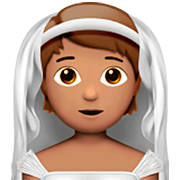 Émoji 👰🏽 Personne Mariée Avec Voile : Peau Légèrement Mate sur Apple iOS 16.4.