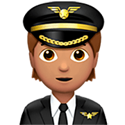 Émoji 🧑🏽‍✈️ Pilote : Peau Légèrement Mate sur Apple iOS 16.4.