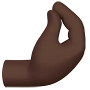 🤌🏿 Emoji zusammengedrückte Finger: dunkle Hautfarbe Apple iOS 16.4.