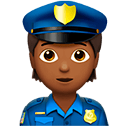 👮🏾 Emoji Polizist(in): mitteldunkle Hautfarbe Apple iOS 16.4.