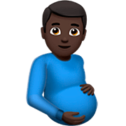 🫃🏿 Emoji Hombre Embarazado: Tono De Piel Oscuro en Apple iOS 16.4.