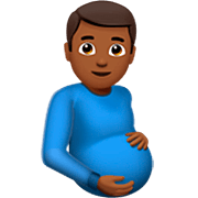 🫃🏾 Emoji Hombre Embarazado: Tono De Piel Oscuro Medio en Apple iOS 16.4.