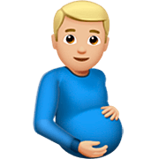 🫃🏼 Emoji Hombre Embarazado: Tono De Piel Claro Medio en Apple iOS 16.4.