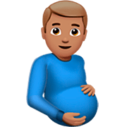 🫃🏽 Emoji Hombre Embarazado: Tono De Piel Medio en Apple iOS 16.4.