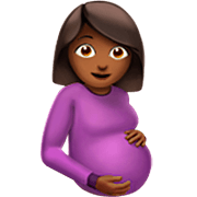 🤰🏾 Emoji schwangere Frau: mitteldunkle Hautfarbe Apple iOS 16.4.