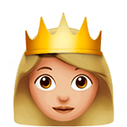 Émoji 👸🏼 Princesse : Peau Moyennement Claire sur Apple iOS 16.4.