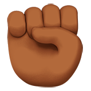 ✊🏾 Emoji erhobene Faust: mitteldunkle Hautfarbe Apple iOS 16.4.