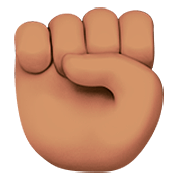 ✊🏽 Emoji erhobene Faust: mittlere Hautfarbe Apple iOS 16.4.