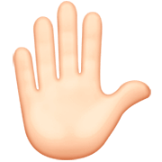 ✋🏻 Emoji erhobene Hand: helle Hautfarbe Apple iOS 16.4.