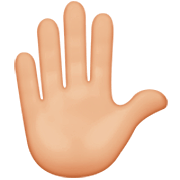 ✋🏼 Emoji erhobene Hand: mittelhelle Hautfarbe Apple iOS 16.4.