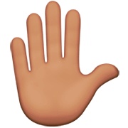 ✋🏽 Emoji erhobene Hand: mittlere Hautfarbe Apple iOS 16.4.