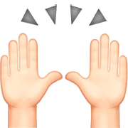 🙌🏻 Emoji zwei erhobene Handflächen: helle Hautfarbe Apple iOS 16.4.