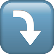 ⤵️ Emoji Flecha Derecha Curvándose Hacia Abajo en Apple iOS 16.4.