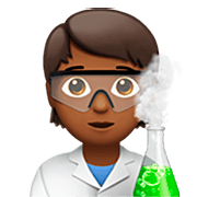 🧑🏾‍🔬 Emoji Wissenschaftler(in): mitteldunkle Hautfarbe Apple iOS 16.4.
