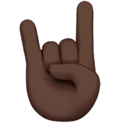 🤘🏿 Emoji Saudação Do Rock: Pele Escura na Apple iOS 16.4.