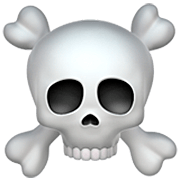☠️ Emoji Totenkopf mit gekreuzten Knochen Apple iOS 16.4.