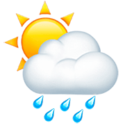 🌦️ Emoji Sol Detrás De Una Nube Con Lluvia en Apple iOS 16.4.