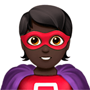 Emoji 🦸🏿 Supereroe: Carnagione Scura su Apple iOS 16.4.