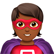 🦸🏾 Emoji Super-herói: Pele Morena Escura na Apple iOS 16.4.