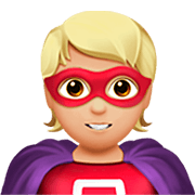 🦸🏼 Emoji Super-herói: Pele Morena Clara na Apple iOS 16.4.