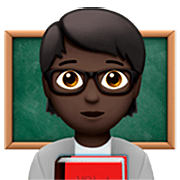 🧑🏿‍🏫 Emoji Profesor: Tono De Piel Oscuro en Apple iOS 16.4.