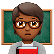 Emoji 🧑🏾‍🏫 Insegnante: Carnagione Abbastanza Scura su Apple iOS 16.4.