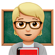 Emoji 🧑🏼‍🏫 Insegnante: Carnagione Abbastanza Chiara su Apple iOS 16.4.