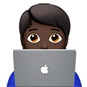 🧑🏿‍💻 Emoji Tecnólogo: Tono De Piel Oscuro en Apple iOS 16.4.