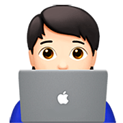 Emoji 🧑🏻‍💻 Persona Esperta Di Tecnologia: Carnagione Chiara su Apple iOS 16.4.