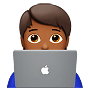 Emoji 🧑🏾‍💻 Persona Esperta Di Tecnologia: Carnagione Abbastanza Scura su Apple iOS 16.4.