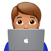Émoji 🧑🏽‍💻 Informaticien (tous Genres) : Peau Légèrement Mate sur Apple iOS 16.4.