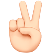✌🏻 Emoji Mão Em V De Vitória: Pele Clara na Apple iOS 16.4.