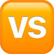 🆚 Emoji Großbuchstaben VS in orangefarbenem Quadrat Apple iOS 16.4.