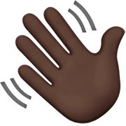👋🏿 Emoji winkende Hand: dunkle Hautfarbe Apple iOS 16.4.