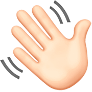 👋🏻 Emoji winkende Hand: helle Hautfarbe Apple iOS 16.4.