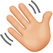 👋🏼 Emoji winkende Hand: mittelhelle Hautfarbe Apple iOS 16.4.