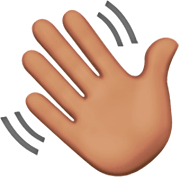 Emoji 👋🏽 Mano Che Saluta: Carnagione Olivastra su Apple iOS 16.4.