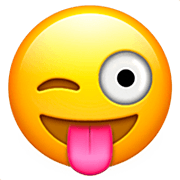 😜 Emoji zwinkerndes Gesicht mit herausgestreckter Zunge Apple iOS 16.4.