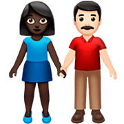 Emoji 👩🏿‍🤝‍👨🏻 Uomo E Donna Che Si Tengono Per Mano: Carnagione Scura E Carnagione Chiara su Apple iOS 16.4.
