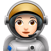 👩🏻‍🚀 Emoji Astronauta Mujer: Tono De Piel Claro en Apple iOS 16.4.