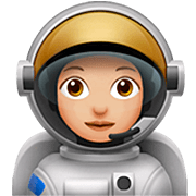 👩🏼‍🚀 Emoji Astronautin: mittelhelle Hautfarbe Apple iOS 16.4.