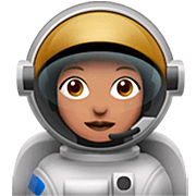 👩🏽‍🚀 Emoji Astronauta Mujer: Tono De Piel Medio en Apple iOS 16.4.